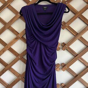 Suzi Chin Purple Draped Formal Dress